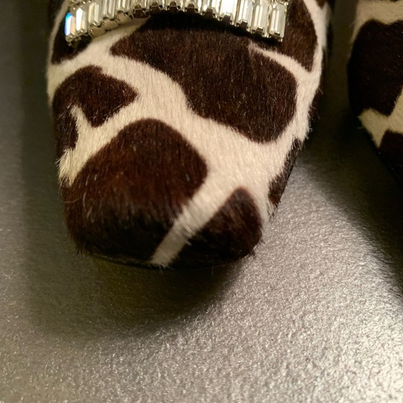 Manolo Blahnik ASTOCHA Pony Pumps Brown Black CRYSTAL Buckle Shoes **HOST PICK** - Picture 9 of 10